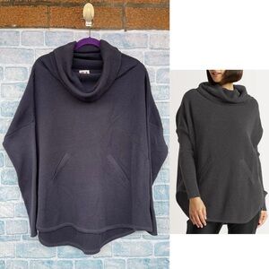 Planet by Lauren G Waffle Cowl Pima cotton Sweater XL